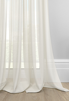 Pavia Voile, White Primrose - Made to Measure Curtains